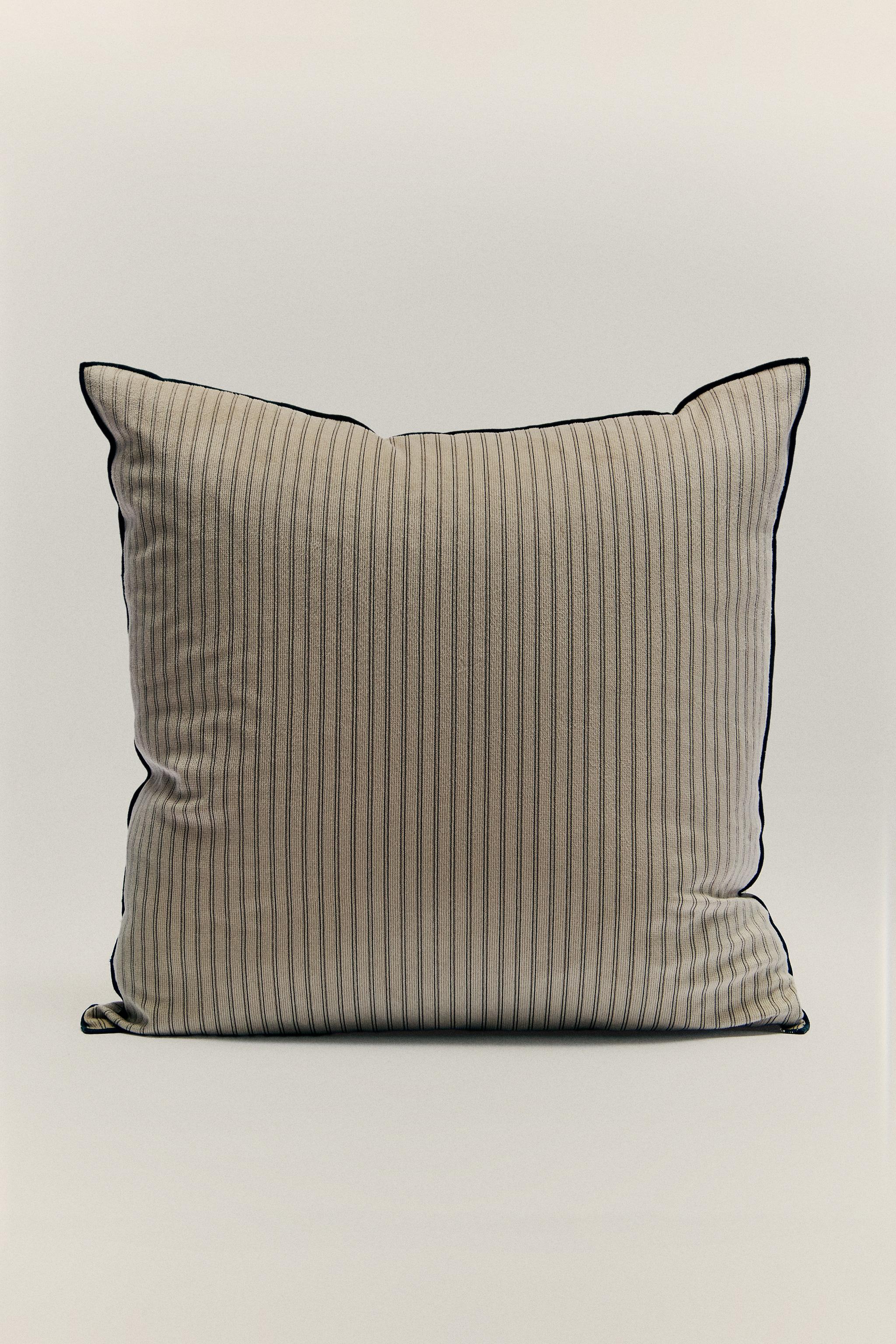 STRIPED VELVET THROW PILLOW COVER